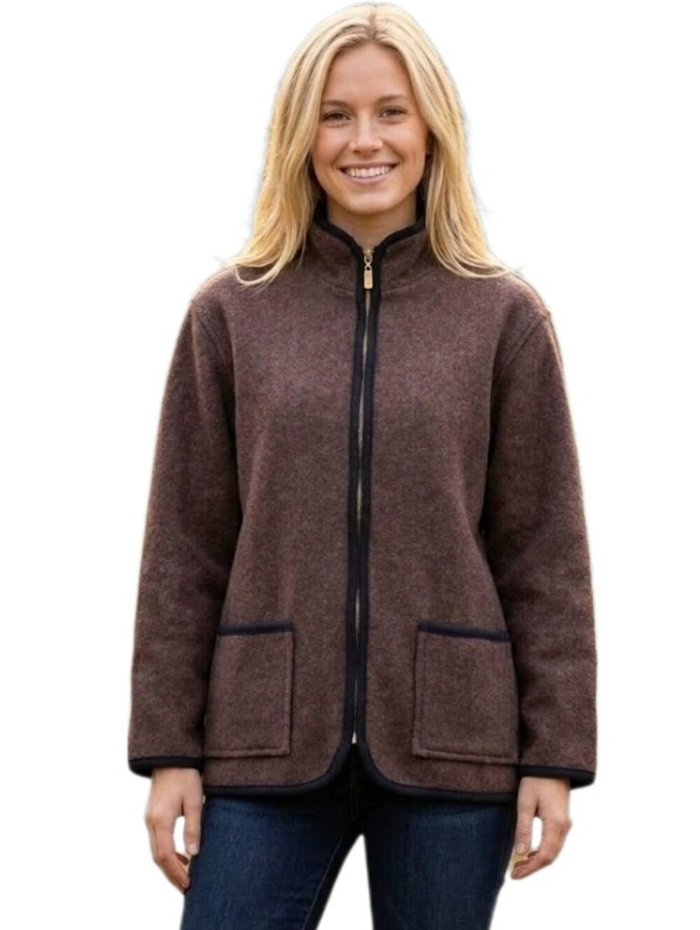 Marsh Landing Wool Jacket Chocolate Brown Size L